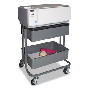 Multi-use Storage Cart/stand-up Workstation, 15.25w X 11.25d X 18.5 To 39h, Gray