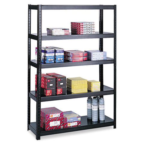 Image of Boltless Steel Shelving, Five-shelf, 48w X 18d X 72h, Black