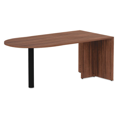 Image of Alera Valencia Series D-top Desk, 71w X 29.5d X 29.5h, Modern Walnut