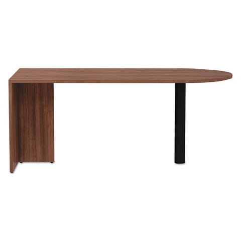 Image of Alera Valencia Series D-top Desk, 71w X 29.5d X 29.5h, Modern Walnut