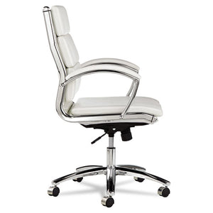 Alera Neratoli Mid-back Slim Profile Chair, Supports Up To 275 Lbs, White Seat/white Back, Chrome Base