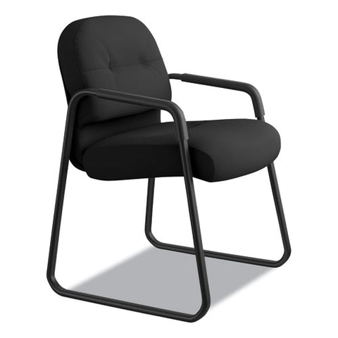 Image of Pillow-soft 2090 Series Guest Arm Chair, 23.25" X 28" X 36", Black Seat/black Back, Black Base