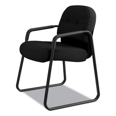 Image of Pillow-soft 2090 Series Guest Arm Chair, 23.25" X 28" X 36", Black Seat/black Back, Black Base