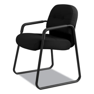 Pillow-soft 2090 Series Guest Arm Chair, 23.25" X 28" X 36", Black Seat/black Back, Black Base