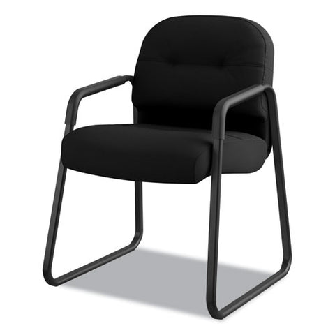 Image of Pillow-soft 2090 Series Guest Arm Chair, 23.25" X 28" X 36", Black Seat/black Back, Black Base