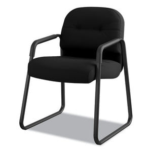 Pillow-soft 2090 Series Guest Arm Chair, 23.25" X 28" X 36", Black Seat/black Back, Black Base