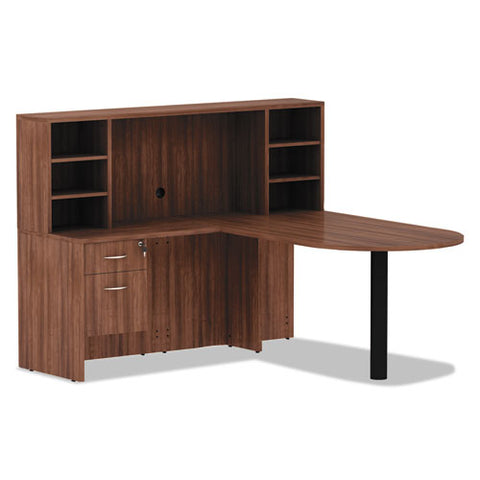 Image of Alera Valencia Series Reversible Return/bridge Shell, 35w X 23 5/8d X 29 1/2h, Modern Walnut