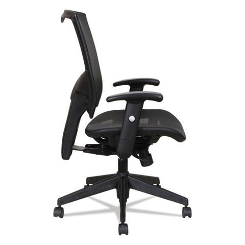 Image of Alera Epoch Series Suspension Mesh Multifunction Chair, Supports Up To 275 Lbs, Black Seat/black Back, Black Base