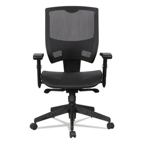 Image of Alera Epoch Series Suspension Mesh Multifunction Chair, Supports Up To 275 Lbs, Black Seat/black Back, Black Base