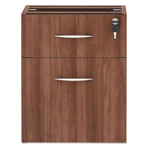 Image of Alera Valencia Series Hanging Box/file Pedestal, 15.63w X 20.5d X 19.25h, Modern Walnut