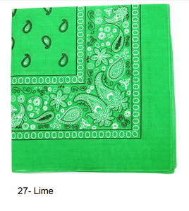 * 100% High Quality Cotton Paisley & Plain Bandanas in 42 COLORS