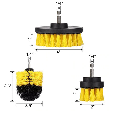 Image of * 3pcs/Set Drill Power Scrub Clean Brush 2/3.5/4 inch Drill bit