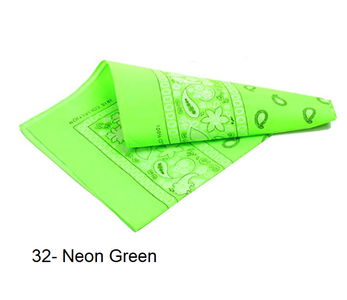 * 100% High Quality Cotton Paisley & Plain Bandanas in 42 COLORS