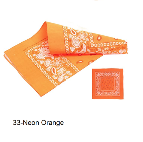 Image of * 100% High Quality Cotton Paisley & Plain Bandanas Assorted Colors (12 Piece Set)