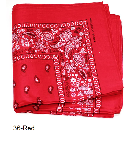 Image of * 100% High Quality Cotton Paisley & Plain Bandanas Assorted Colors (12 Piece Set)