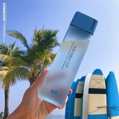 Image of * 500ml Cute New Square Water Bottles with Strap for Hiking Workout/Sports