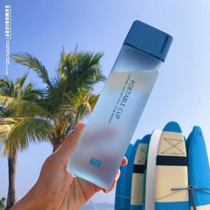 * 500ml Cute New Square Water Bottles with Strap for Hiking Workout/Sports