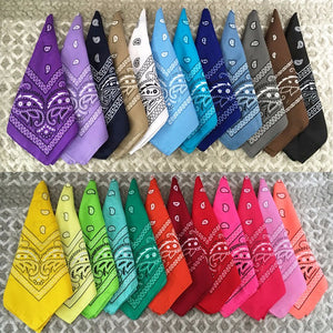 * NEW High Quality Cotton Paisley & Plain Bandanas