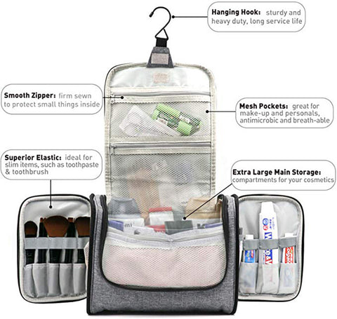 Image of * Large Capacity Travel Hanging Toiletry Bag Portable Waterproof Bathroom Shower Bag