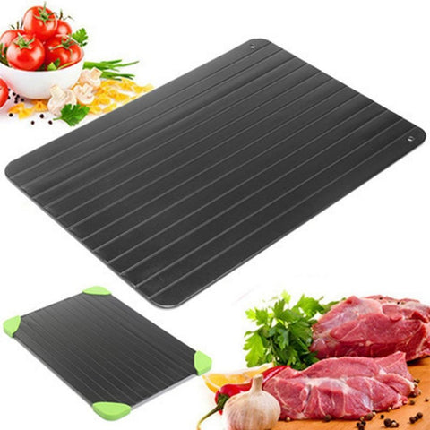 Image of * AMAZING Super Fast Defrosting Frozen Food Thawing Tray for Frozen Food, Steaks, Fish, Meats, Fruit - Dishwasher Safe