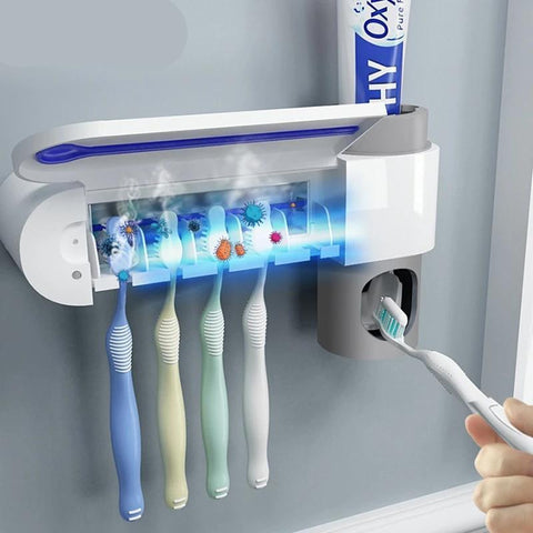 Image of * Automatic Toothpaste Dispenser and Toothbrush Holder