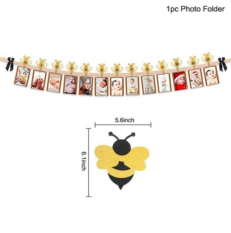 Image of * Baby Milestone -1st Birthday Banner Flag and Monthly Photo Holder