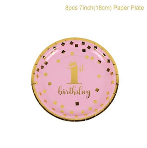 * Baby Milestone -1st Birthday Banner Flag and Monthly Photo Holder