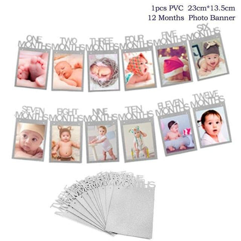 Image of * Baby Milestone -1st Birthday Banner Flag and Monthly Photo Holder