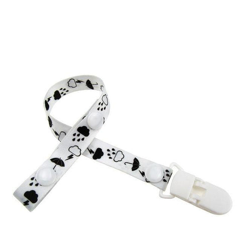 Image of * Baby Pacifier Clip Chain Ribbon Holder with Leash Strap & Nipple Holder for Infant