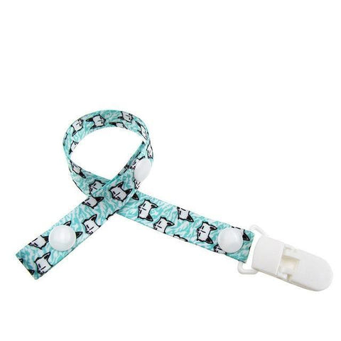 Image of * Baby Pacifier Clip Chain Ribbon Holder with Leash Strap & Nipple Holder for Infant