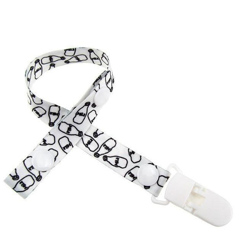 Image of * Baby Pacifier Clip Chain Ribbon Holder with Leash Strap & Nipple Holder for Infant