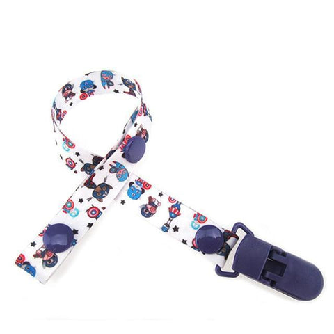 Image of * Baby Pacifier Clip Chain Ribbon Holder with Leash Strap & Nipple Holder for Infant