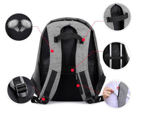 Image of *Anti-theft Large Capacity Laptop Travel Backpack with USB Charger