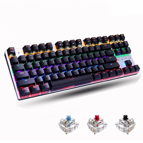 Image of * BEST SELLING 87-Key Blue Switch Gaming Keyboard for Tablet Desktop