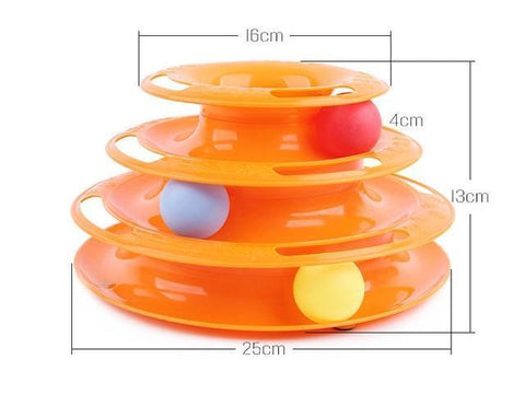 Image of * Three Levels Rollerball Cat Play Tower for Cats and Kittens