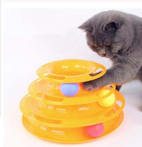 Image of * Three Levels Rollerball Cat Play Tower for Cats and Kittens