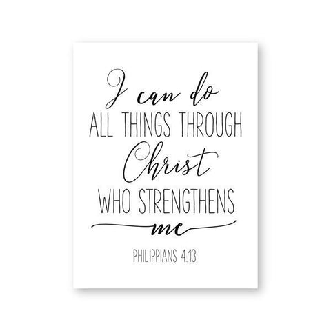 Image of * Christian Canvas Wall Art Painting - Bible Verse Philippians 4:13