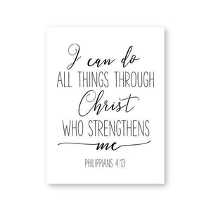 * Christian Canvas Wall Art Painting - Bible Verse Philippians 4:13