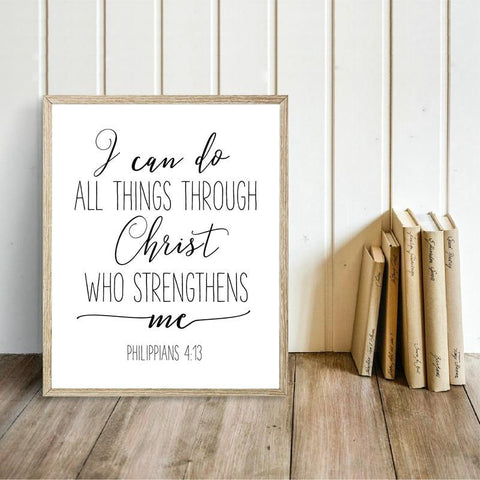 Image of * Christian Canvas Wall Art Painting - Bible Verse Philippians 4:13