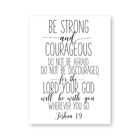 Image of * Christian Wall Art Canvas Painting - Bible Verse Joshua 1:9