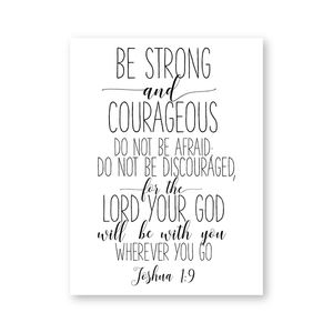 * Christian Wall Art Canvas Painting - Bible Verse Joshua 1:9