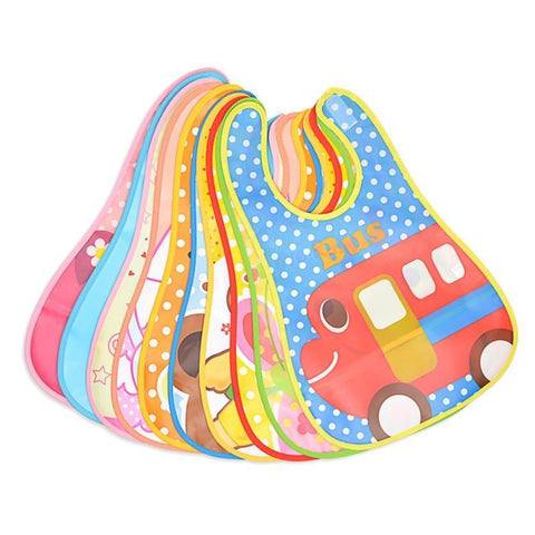 Image of * Cute Designs Adjustable Waterproof E-Z Clean Baby Bibs EVA Plastic