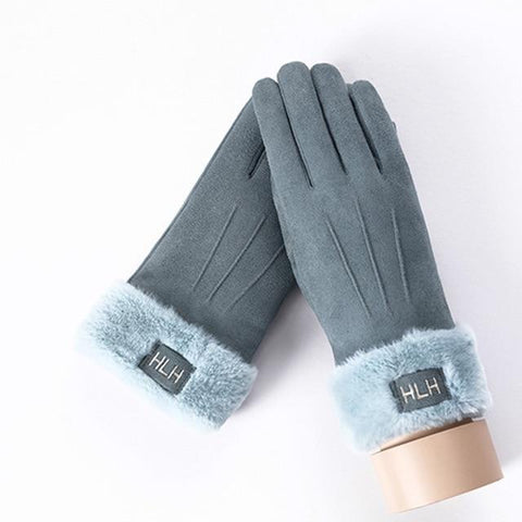 Image of * Female Winter Lace Cashmere Warm Touch Screen Driving Gloves