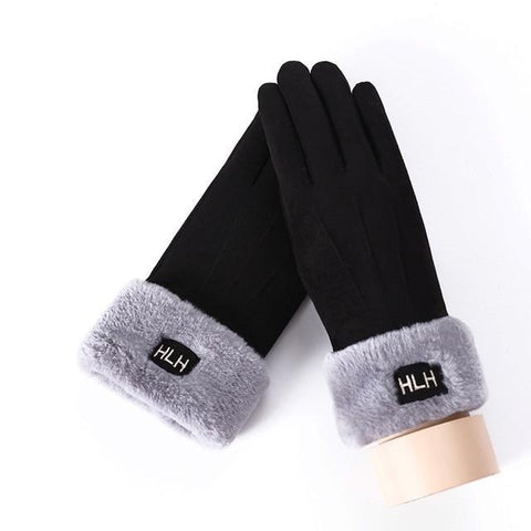 Image of * Female Winter Lace Cashmere Warm Touch Screen Driving Gloves