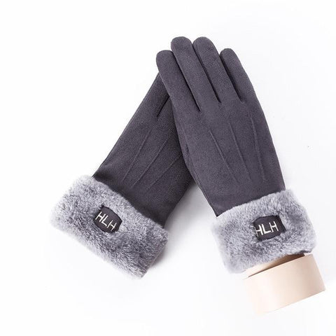 Image of * Female Winter Lace Cashmere Warm Touch Screen Driving Gloves