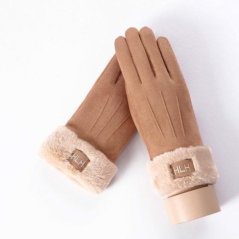 Image of * Female Winter Lace Cashmere Warm Touch Screen Driving Gloves