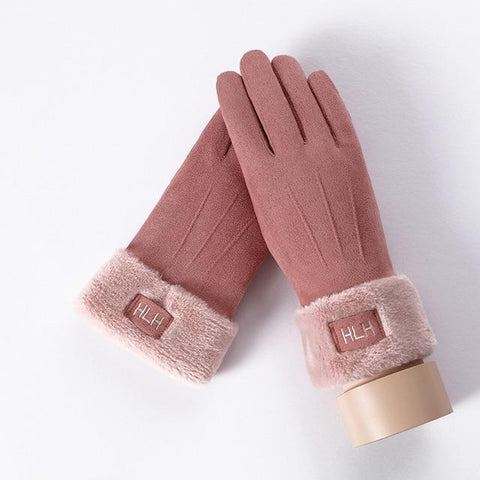 Image of * Female Winter Lace Cashmere Warm Touch Screen Driving Gloves