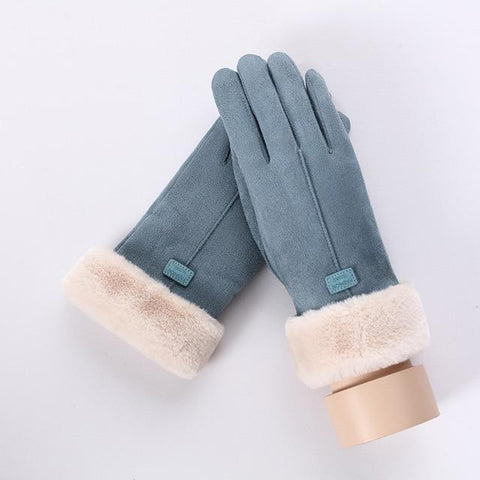 Image of * Female Winter Lace Cashmere Warm Touch Screen Driving Gloves