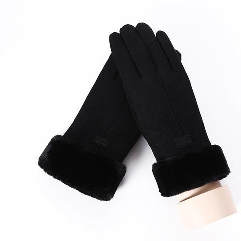 Image of * Female Winter Lace Cashmere Warm Touch Screen Driving Gloves