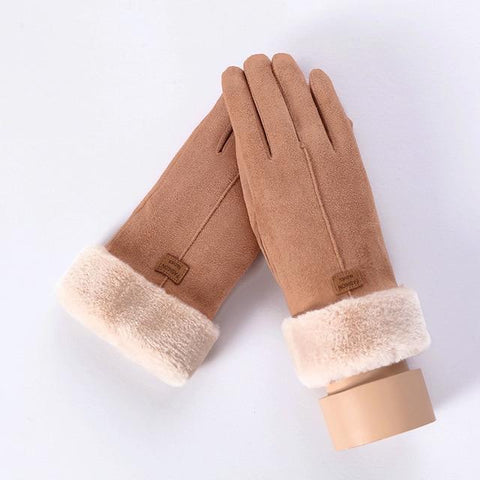 Image of * Female Winter Lace Cashmere Warm Touch Screen Driving Gloves